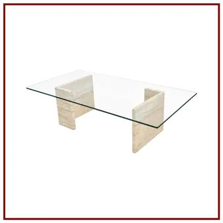 Post Modern Travertine Coffee Table