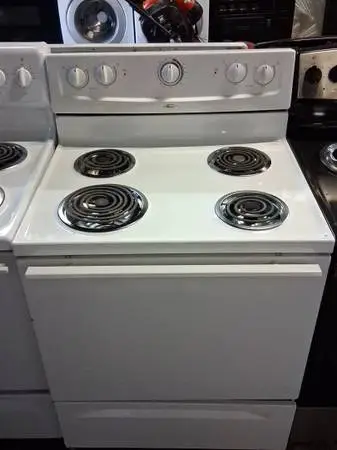 white standard coil stoves