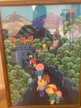 “Summer Of The Great Wall” Chinese Original Painting Framed
