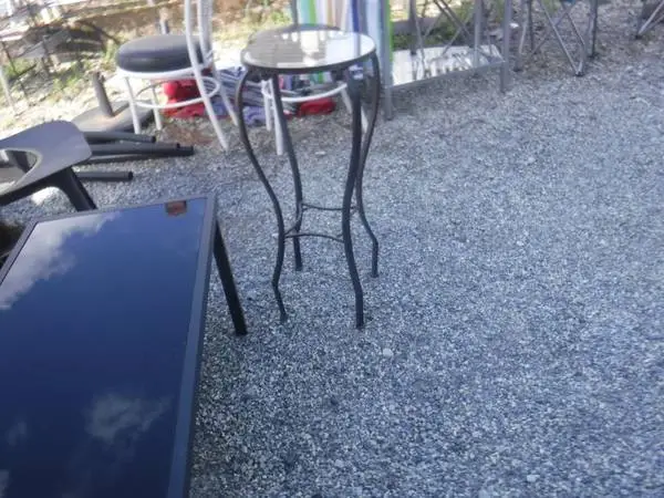 Glass and Metal Plant Stand