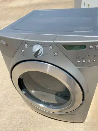 Gray front load whirlpool dryer electric large capacity
