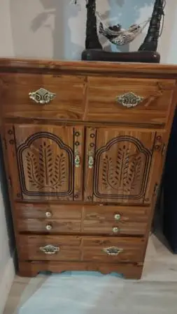 Wood Pine Dresser / Cabinet with Storage - Excellent Condition