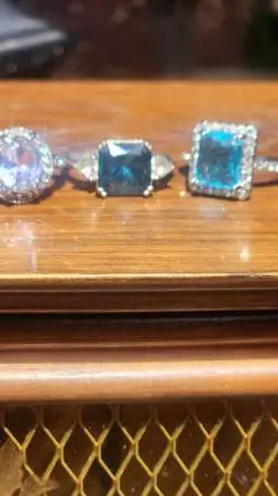 Vintage ring teal green and blue aqua gems