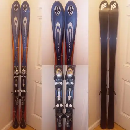K2 T9 Flight 167cm all mountain skis + Salomon S711 bindings