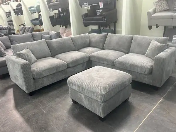 New Avenue Sectional set with ottoman 0 Down and take home financing!