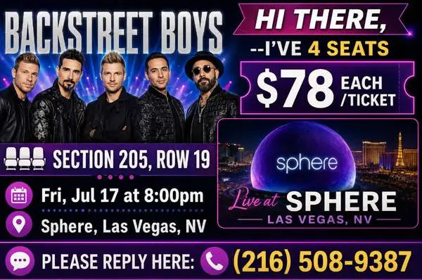 ⒋TIX↪️↩️🗽Backstreet Boys -Jul 17↪️↩️