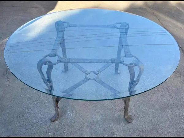 VINTAGE HEAVY WROUGHT IRON TABLE