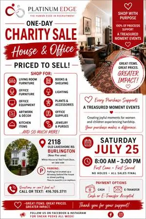 ❤️ Charity House & Office Sale - Sat. July 25 - Burlington
