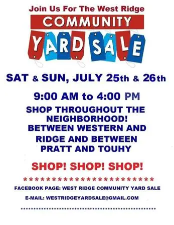 ***SAVE THE DATE*** ANNUAL WEST RIDGE COMMUNITY YARD SALE