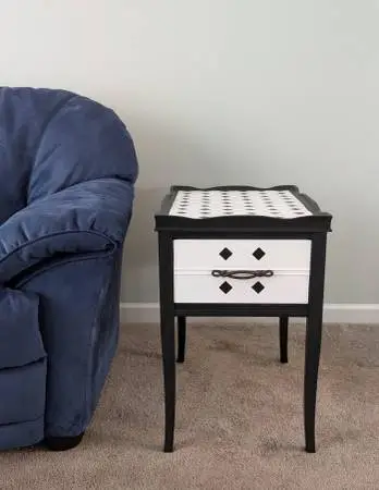 Classic Black & White Refinished End Table