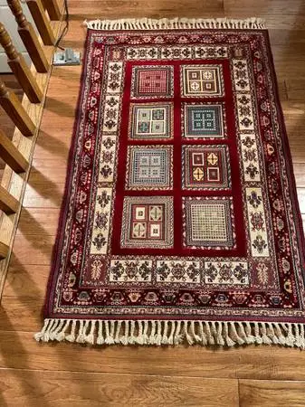 ASIAN WOOL RUG 66 Inch by 33 Inch