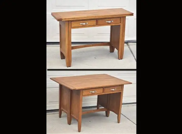 Flip-top, or console to dining table  (convertible entryway table