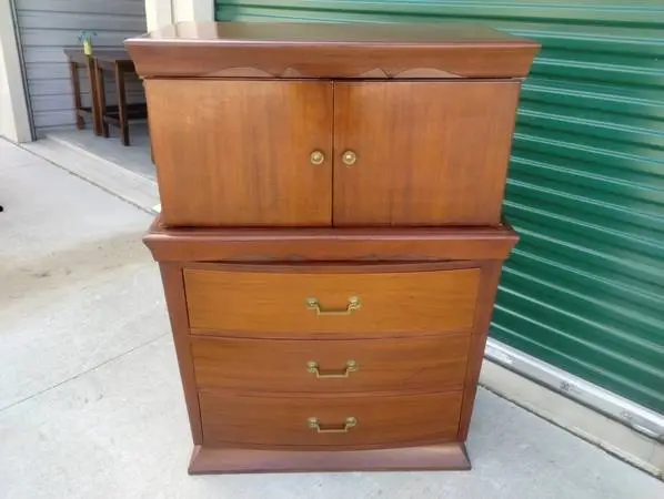 Vintage 1950s Mid Century Modern Bow Front Tall Chest