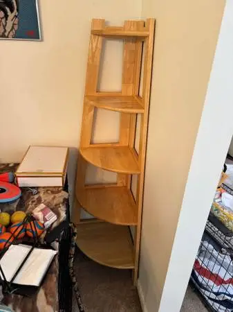 Light Oak Corner Shelf
