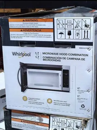 Whirlpool 1.7cu ft over range microwave