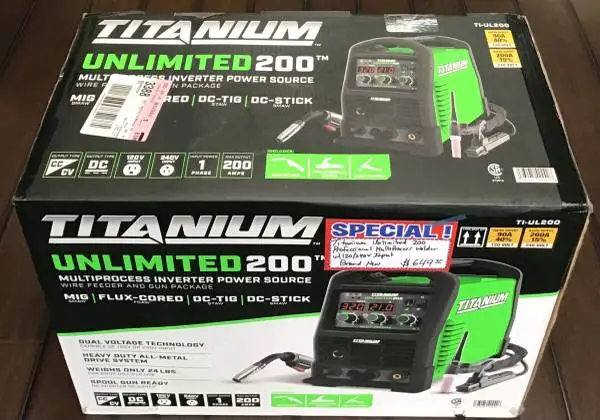 Titanium Unlimited 200 Professional Multiprocess Welder W/ 120/ 240V Input