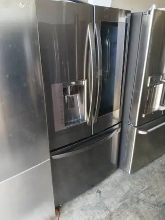 Lg black stainless steel refrigerator counter