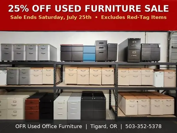 25% Off Used Office Furniture - Desks, Chairs, File Cabinets & More!