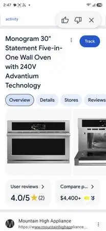 Brand new monogram 5 in one wall oven microwave combo