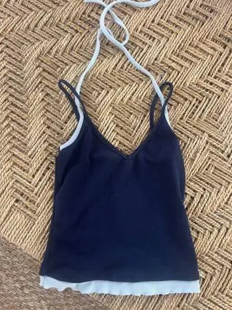 Womens Tank Top/Halter Top-Blue-Size Medium (fits like a S/M) LIKENEW