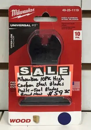 Milwaukee 10pk High Carbon Steel Blades Multi-Tool Blades Brand New