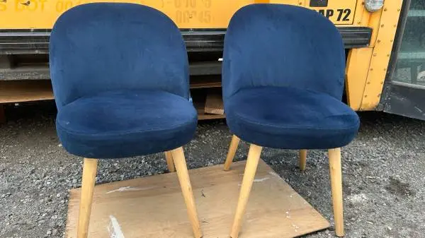 2 Target Ester Mid-century Modern Upholstered Dining Chairs accent chair navy(ad