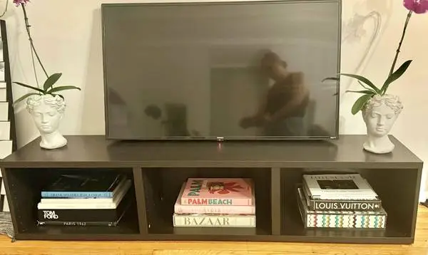 Modern TV Stand solid Wood Console Bookshelf like New!