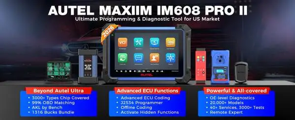 Autel IM608 PRO II FULL KIT Key Programmer for Locksmith & Diagnostics