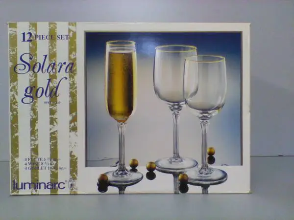 12 piece 18 kt gold rim glasses