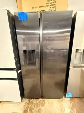 Open Box Black Samsung Refrigerator