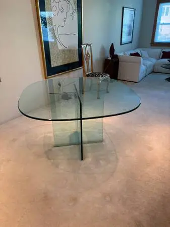 Vintage Glass Dining Room Table