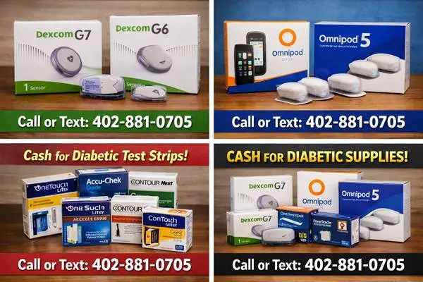 Cash for Dexcom G7 G6 and Omnipod & Diabetic Test Strips-in Nebraska
