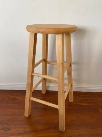 Round Top Wood Stool by John Thomas