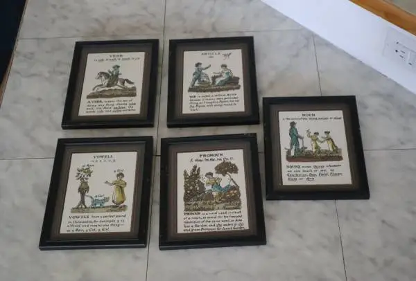 Antique Grammar Rules Framed Lithograph a lot 5