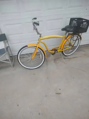 Selling my 26  extended frame cruiser little ape hangers new grips side view mi