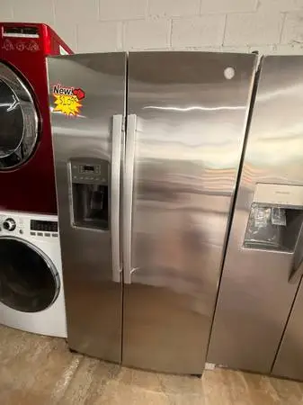 Open Box Gray GE Refrigerator