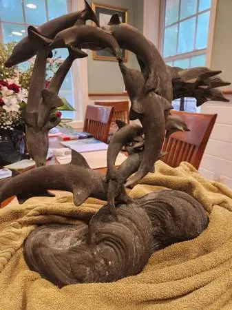 Bronze 15 Dolphin Sculpture
