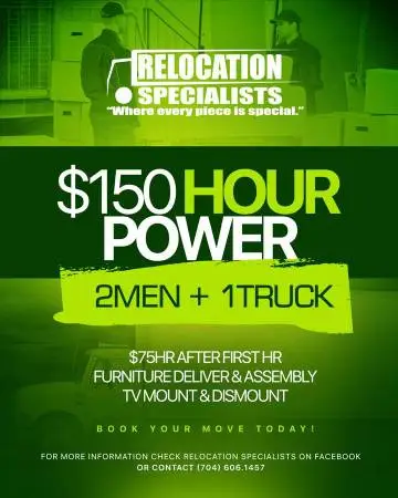 Relocation Specialists Movers $150 2men&Truck same day