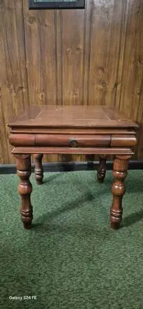 Wood End Table With Pullout Drawer