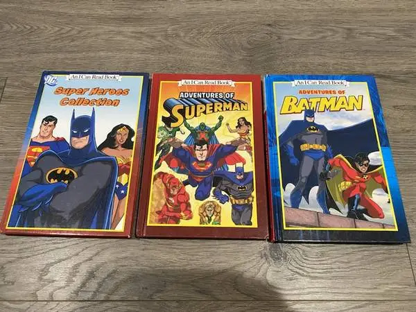 BATMAN, SUPERMAN, SUPER HEROES 3  I CAN READ BOOKS