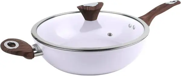 Phantom Chef 11 Deep Frypan 5 Qt Wok, Aluminum Body Non-Stick Ceramic