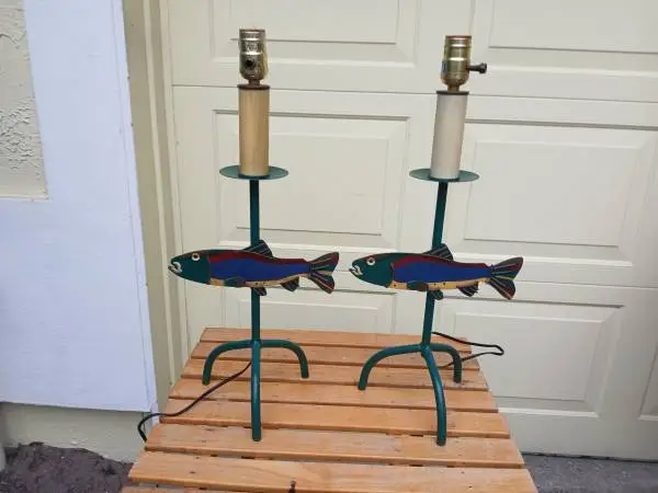 PAIR OF FISH TABLE LAMPS