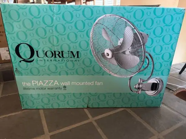 Quorum Piazza 14 in. Indoor/Outdoor Oiled Bronze Ceiling Fan