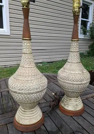 Pair of Danish Modern Table Lamps vintage MCM