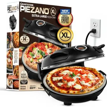 ☆ PIEZANO XL 14 Inch Extra Large Crispy Crust Pizza Oven – family Siz