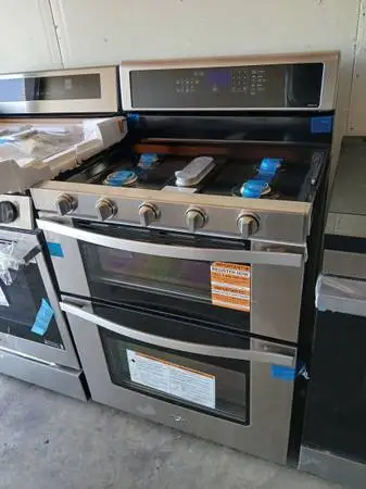 Convection whirlpool stainless steel gas stove double oven