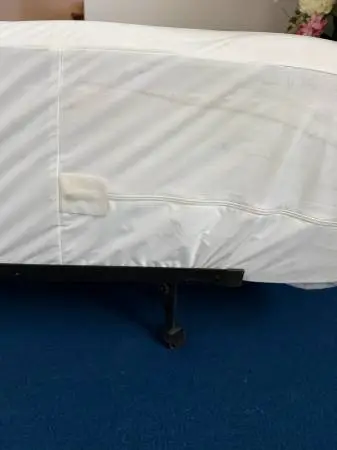 Full Size Like New Mattress with Zippered Cover & Frame