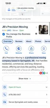 Jbs Precision Moving LLC