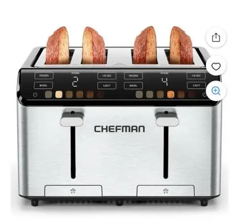 New CHEFMAN Toaster - Smart touch 4 Slice Digital Extra Wide Slots New w/Box