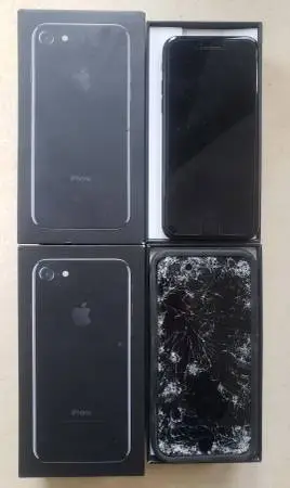 Lot of 2 Apple iPhone 7 cell phones broken for parts or repair